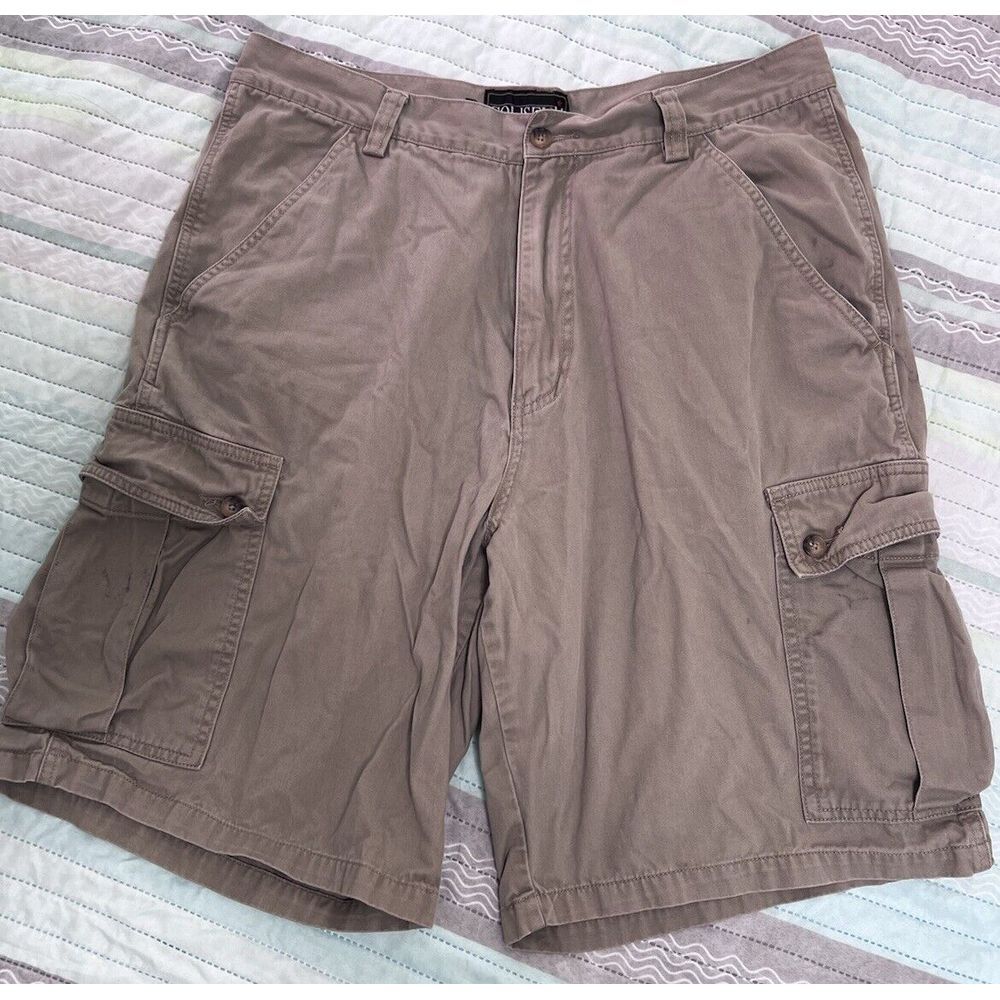 Coliseum Clothing Company‎ Mens Cargo Shorts Size 36 Taupe Brown Cotton Twill